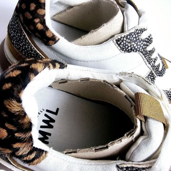 NEW Madewell Kickoff Trainer Sneakers Leather and Spot Mix Calf Hair Size 9 NIB - Picture 9 of 13